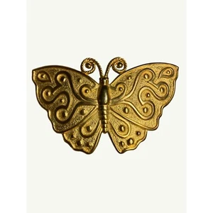 Vintage Butterfly Brooch Pin 4.5 Inches Gold Tone DR 93 Metal Women - Picture 1 of 9