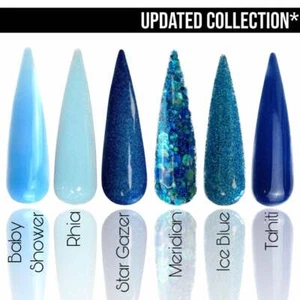 COLECCIÓN ATLANTIS Uñas Glitterama Acrílico Polvo Azul Océano Brillo Brillo - Imagen 1 de 8