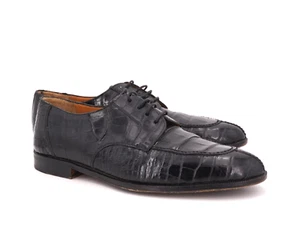 $839 | ZAPATOS DERBY MEZLAN MALBEC PUNTA DIVIDIDA COCODRILO NEGRO CON CORDONES 10 M - Imagen 1 de 19