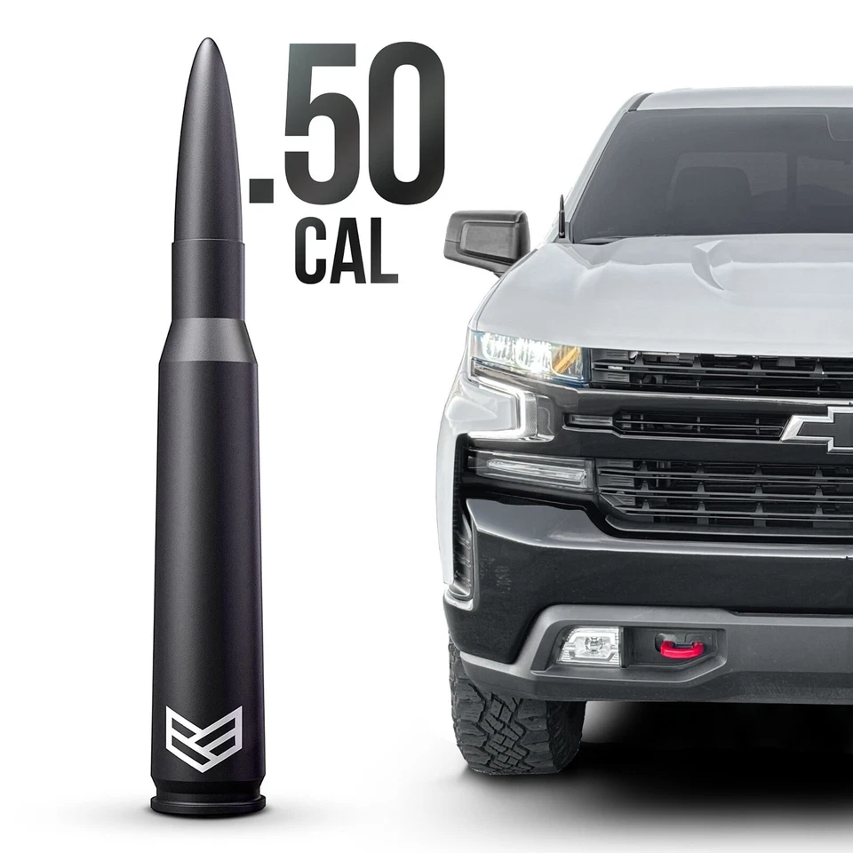 RONIN FACTORY 50 CAL BULLET ANTENNA CHEVY SILVERADO ANTI-THEFT - Image 1 of 4