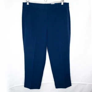 NEW Apt 9 Torie Cropped Pants Womens 10 Blue Stretch Capri Casual Office H08X - Picture 1 of 5