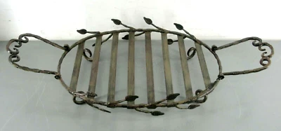 BANDEJA PARA SERVIR HIERRO FORJADO con asas soporte para frutas centro de mesa con patas trivet grande Foto 1 de 4