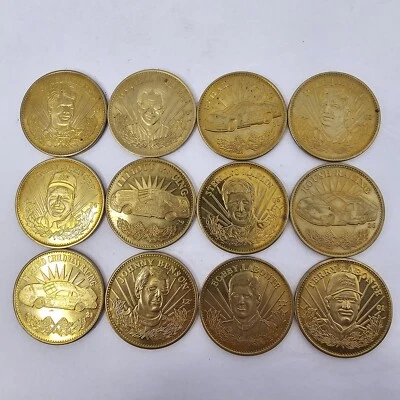 1 Dozen (12) Vintage 1997 Pinnacle Mint Collection Gold Colored Coin Racing  - Image 1 of 4
