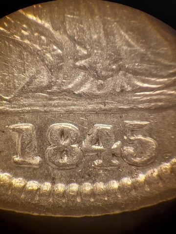 1845 over 1845 Half Dime NGC AU58 FS302.  Beautiful coin.  Repunched Date Cover