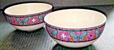 Anthropologie coupe soup cereal or pasta bowls multicolor butterfly motif (2)