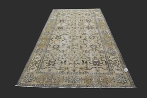 Vintage Turkish Oushak Rug, Beige 6x9 ft, Handmade Wool, Bohemian Anatolian - Picture 1 of 10