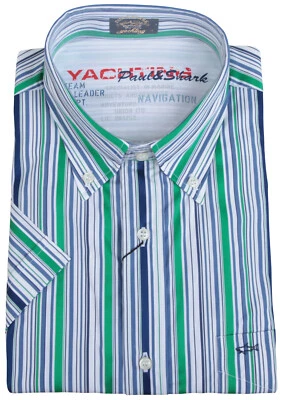 PAUL & SHARK YACHTING Men's Short Sleeve Dress Formal Shirt 42 16.5" Striped - Image 1 of 4