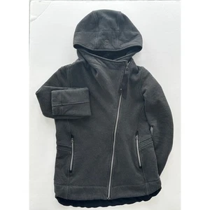 Lululemon Cozy Up Buttercup Jacket Heathered Black Size 6 Winter Warm Fleece - Picture 1 of 9