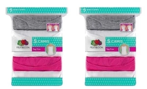 Fruit of the Loom Girls' Camisoles Tanks Camis 10pk 6 White 2 Pink 2 Gray - Picture 1 of 10