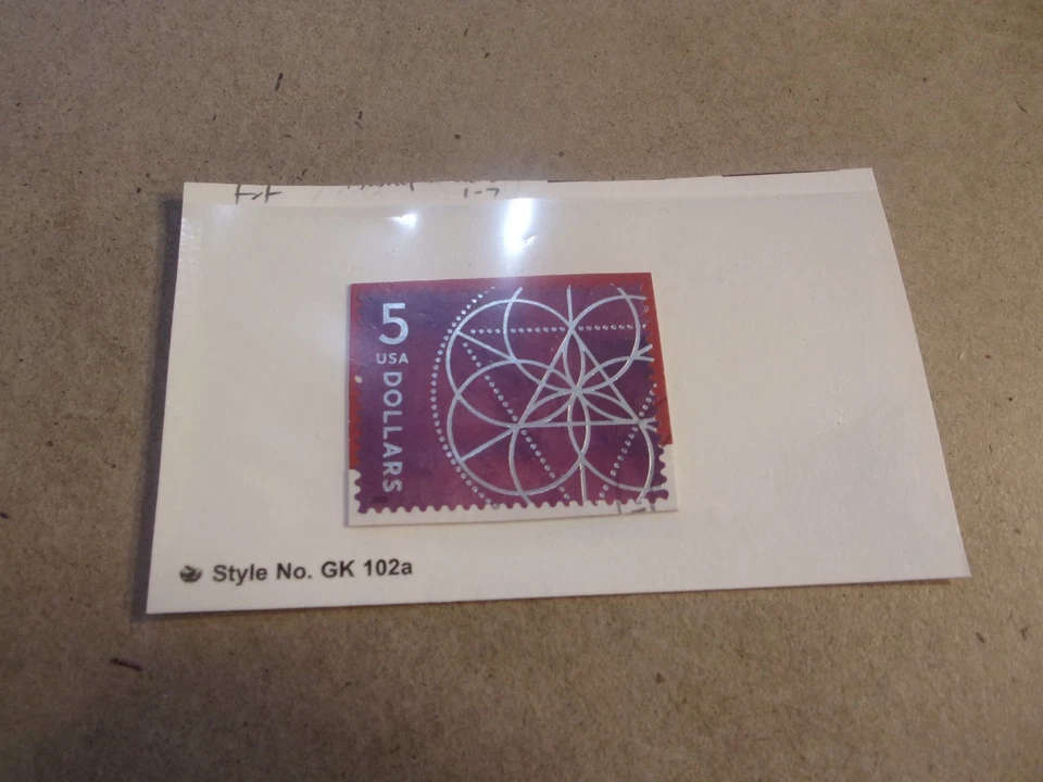 USA Used, 2022, Scott #5701, $5 Floral Geometry - Image 1 of 1
