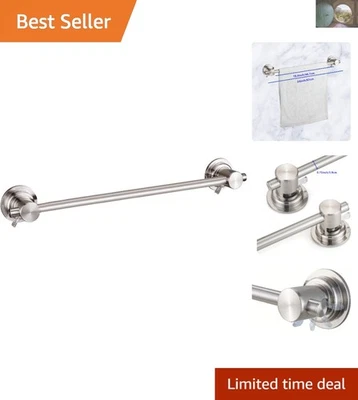 24-дюймовый матовый никелевый всасывающий полотенцесушитель — без сверления, прост в установке - Изображение 1 из 4