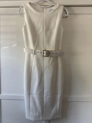 Vestido para mujer Calvin Klein blanco marfil talla 2 nuevo con etiquetas $134 Foto 1 de 4