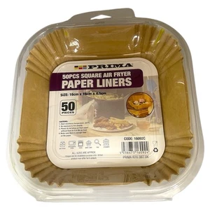 Prima 50pcs SquareAir Fryer Paper Liners 16x16x4.5cm Parchment Heat Resistant - Picture 1 of 3