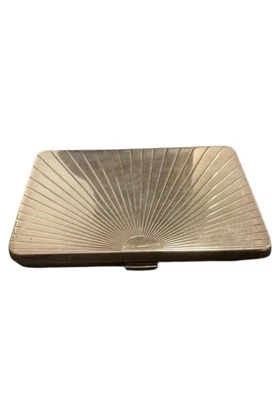 Estojo de transporte Deco Tiffany Itália prata esterlina cigarro cartão de visita 178g - Imagem 1 de 4