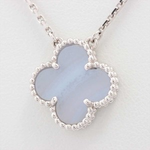 Van Cleef & Arpels Vintage Alhambra Chalcedony Necklace 750 (WG) 5.3g