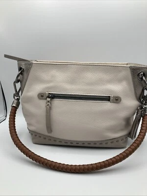 The Sak Thalia Off-White/Silver/Gray Leather Braided Strap Hobo Shoulder Bag - Image 1 of 4