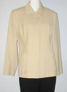 BRAEMAR Size 12 Beige Button Up Fully Lined Blazer (Made in Canada) - Picture 1 of 4