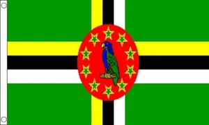 BANDERA DOMINICA GRANDE 5' X 3' PARA CARNAVAL - CELEBRACIÓN - DECORACIÓN CON OJALES - Imagen 1 de 1