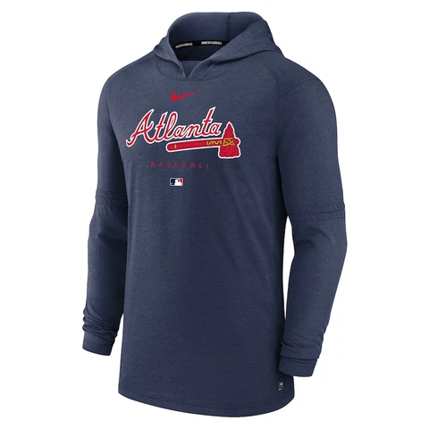 Atlanta Braves Nike Authentic Collection Early Work Tri-Blend Pullover Hoodie Cover