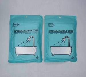 Disposable Bathtub Cover Hygenic Liner For Travel Hotel Motel 2 Pack New - Picture 1 of 6