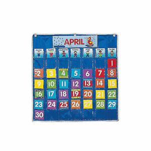Classroom Calendar Pocket Chart - Educational - 73 Pieces - 29" Long