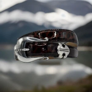 Brighton ARISTOCAT Leather Belt  Size 32 Made in USA  List $58 B10836A - Picture 1 of 3