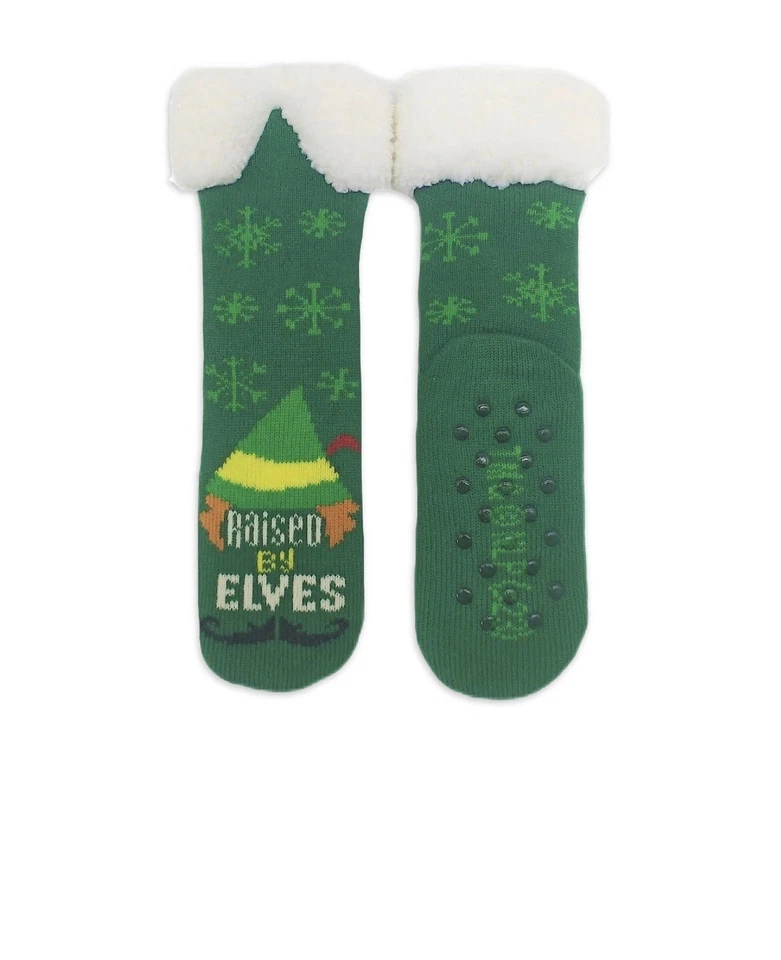 Nuevo calcetín antideslizante Buddy The Elf Will Ferrell Sherpa para mujer talla 4-10 Foto 1 de 4