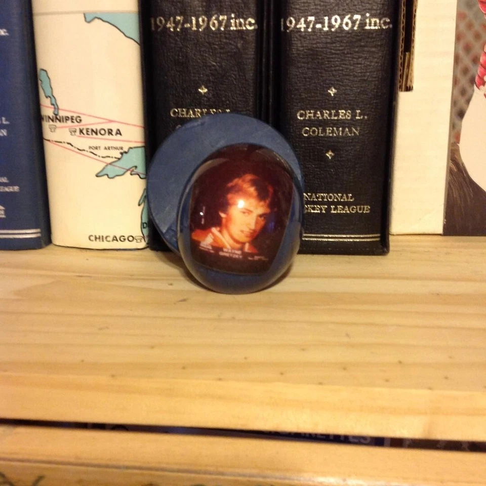 RARO 1980 WAYNE GRETZKY ACRÍLICO FOTO GEMA PESO (AZUL)!! Foto 1 de 1