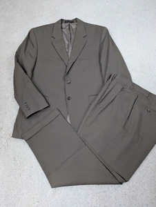 Chaps Suit Mens 42R 36x30 Brown Tan Wool 2 Piece Jacket Pants Vintage 2 Button - Picture 1 of 23