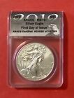 2012 SILVER AMERICAN EAGLE ANACS MS70 FIRST DAY OF ISSUE
