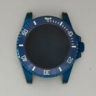40Mm Electroplated Blue Watch Case Sapphire Glass For Nh35/Nh36 Watch Movement