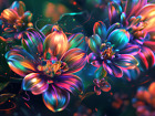 5D Diamond Painting Vibrant Colored Flowers Kit