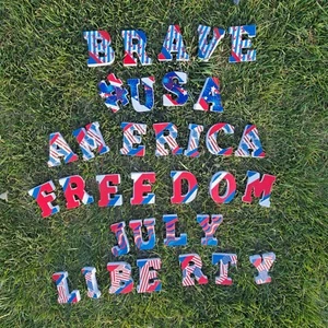 Independence Day Home Decor Wood Letters - Picture 1 of 18