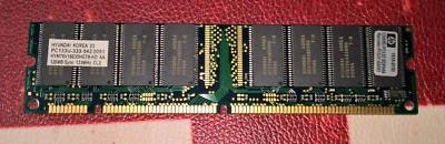 128MB SDRAM PC-133 133 MHz CL3 Hyundai HP Dimm Ram 100 - Immagine 1 di 2