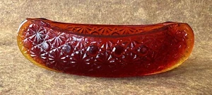 L.E. Smith Daisy and Button Glass Amberina 6" Canoe #531 Vintage 1960's Red - Picture 1 of 24