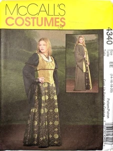 McCalls Renaissance Gown Corset Costume Sewing Pattern M4340 Size 14-20 - Picture 1 of 2