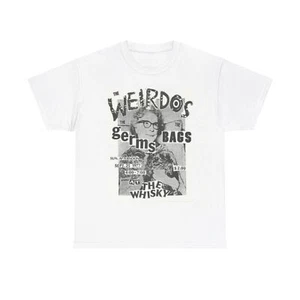 Vintage Punk Rock Show Flyer - Weirdos Unisex Heavy Cotton Tee - Picture 1 of 25