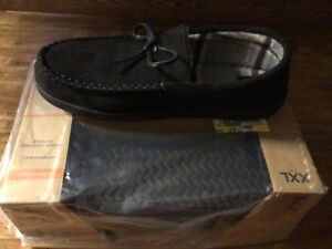 New Dockers Men's Size xxl 13-14 black Moccasin Premium Slippers, indoor-outdoor