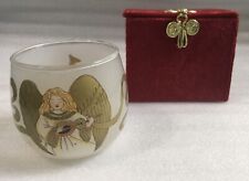 Pier 1 Imports Li Bien 1999 Angel with Lyre 3" Tea Light Glass Candle Holder NEW