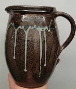 japanese studio pottery brown jug marked / bernard leach style handle onta ware - Picture 1 of 12