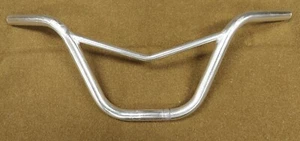 Vintage Silver Alloy Old School BMX V-Bars 23.5" Tuf Neck Race Inc. Redline - Picture 1 of 9