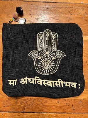 Muche Et Muchette Bordado Hamsa Mano Boho Don't Jinx Me Yute Cartera Bolsa Foto 1 de 4