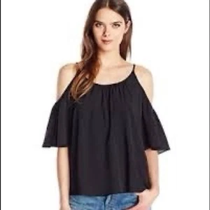 Blusa French Connection Hombro Frío PEQUEÑA Negra Relajada Ligera Fluida - Imagen 1 de 8