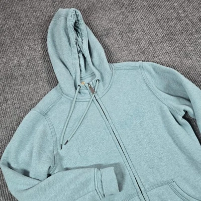 Carhartt Hoodie Womens Large 12/14 Teal Full Zip Script Logo Fleece Lined Soft - Image 1 of 4