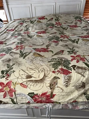 *RARO* Pottery Barn ~PÁJARO DE INVIERNO~ Funda nórdica King Berries Amaryllis Foto 1 de 4