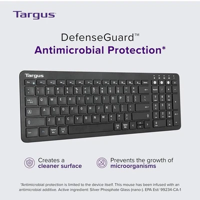 Targus Midsize Multi-Device Bluetooth  Antimicrobial Keyboard Android iOS Window - Image 1 of 4