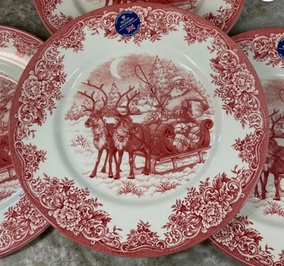 Santa's Sleigh Red One Single Dinner Plate Royal Stafford. 11 Inch New. - Image 1 of 4