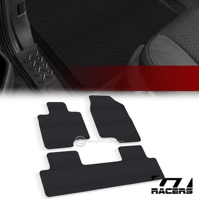 For 2019-2021 Acura RDX Honeycomb HEX Rubber All Weather Floor Mats Carpets 3pc - Image 1 of 4