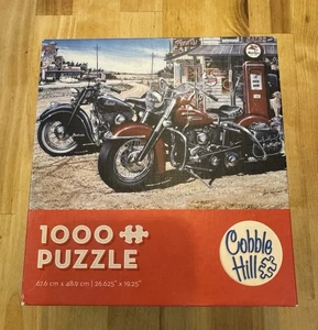 COBBLE HILL * TWO FOR THE ROAD * 1000 PIECE MOTORCYCLE PUZZLE- Pre Owned - Picture 1 of 4