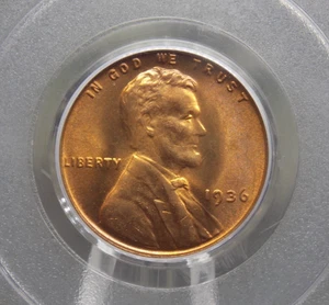1936 "P" Lincoln WHEAT Cent 1c PCGS MS66 RD #142 **RED** Gem Unc BU ECC&C, Inc. - Picture 1 of 5
